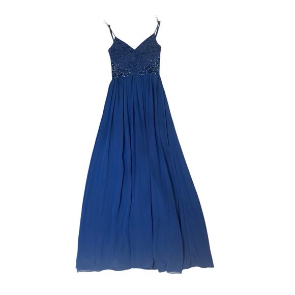 City Triangles Blue Maxi Gown Prom Dress With Straps Size 3 Pre-Owned. - Picture 1 of 12